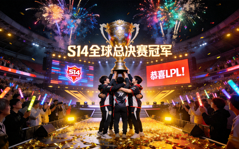 英雄联盟S14全球总决赛夺冠庆祝现场